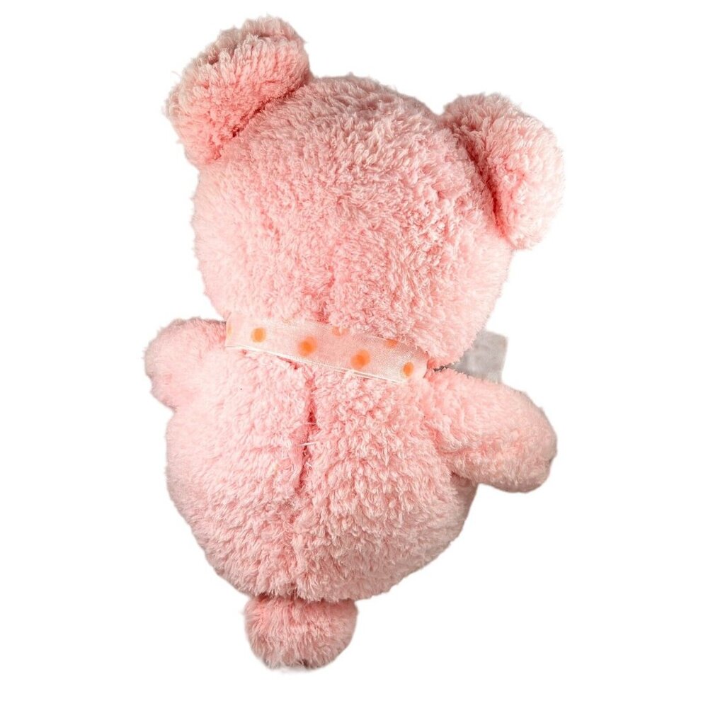 Napco Pink Lotsa Love Teddy Bear Plush 12 inch Soft Sheer Bow Lovey Baby READ - Picture 4 of 11